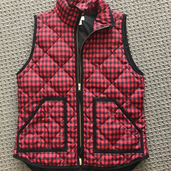 J. Crew Jackets & Blazers - J.crew quilted puffer vest red/black